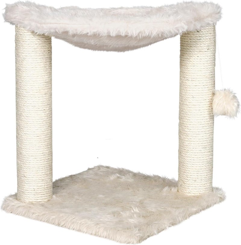 TRIXIE Baza Scratching Post with Hammock  16 Base Cream Small - Image 1
