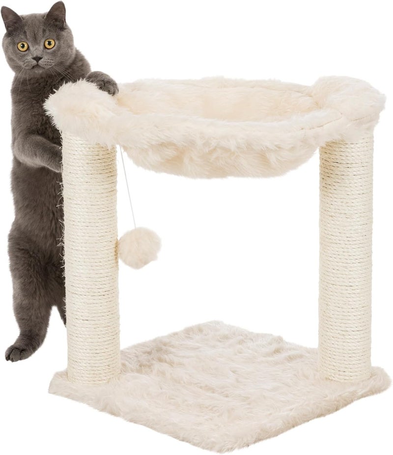 TRIXIE Baza Scratching Post with Hammock  16 Base Cream Small - Image 4