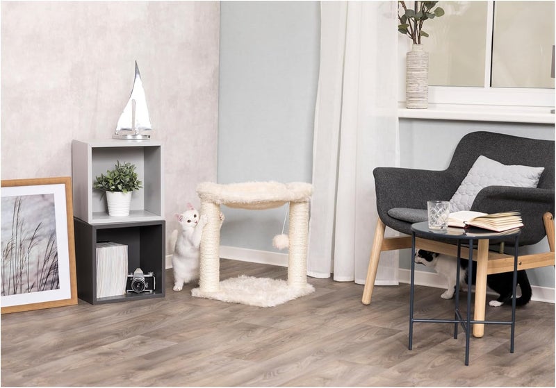 TRIXIE Baza Scratching Post with Hammock  16 Base Cream Small - Image 2