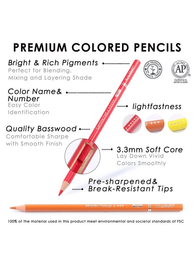 KALOUR Professional Colored Pencils,Set of 240 Colors,Artists Soft Core with Vibrant Color,Ideal for Drawing Sketching Shading,Coloring Pencils for Adults Artists Beginners - Image 2