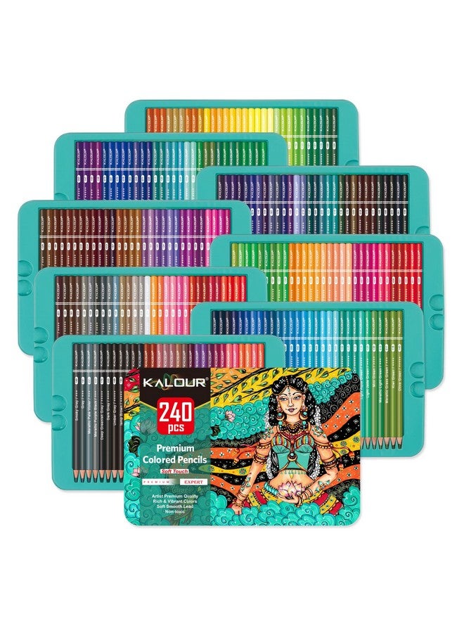 KALOUR Professional Colored Pencils,Set of 240 Colors,Artists Soft Core with Vibrant Color,Ideal for Drawing Sketching Shading,Coloring Pencils for Adults Artists Beginners - Image 1