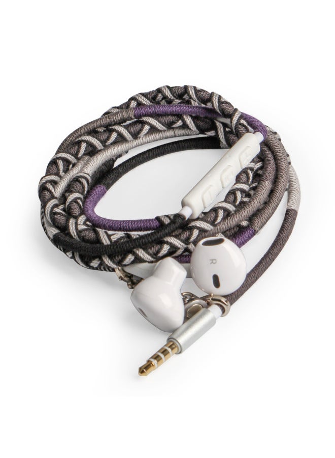 Audio Show URIZONS High Sound Quality In-ear Wired Hi-fi Wire-controlled Bracelet Braided Wire Earphone-Color:12#  - Image 1