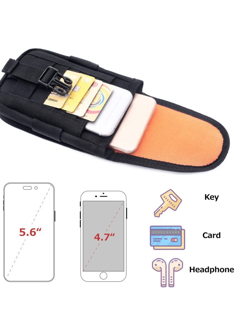 Excefore Tactical Molle Pouch, 2 Pcs Multipurpose Tactical Mobile Phone Belt Holster Smartphone Holder Utility EDC Waist Pack Gadget Tool Organizer IFAK Bag - Image 4