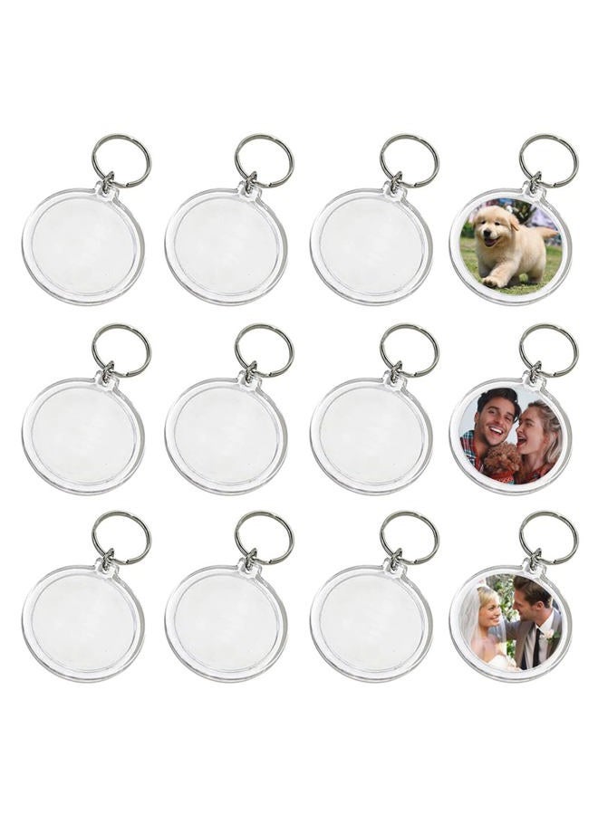 American Baby Company 25PCS Clear Round Acrylic Photo Keychains Round Blank Insert Photo Picture Frame Split Ring Keychain Snap In Round Photo Keychrings Wallet Friendly Key Ring for Women Men 1.4 x 1.4 Inch Inner Diameter  - Image 1
