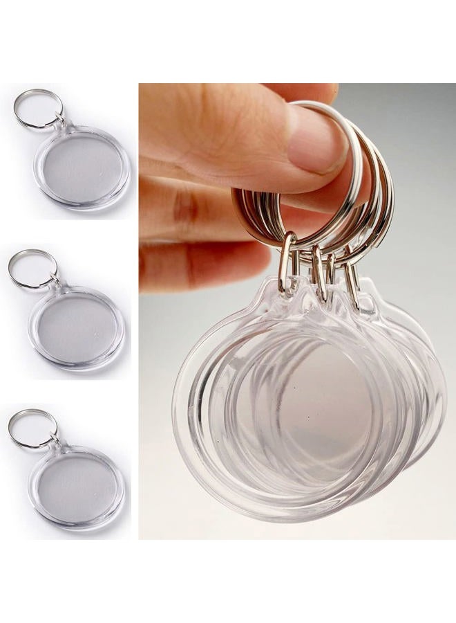 American Baby Company 25PCS Clear Round Acrylic Photo Keychains Round Blank Insert Photo Picture Frame Split Ring Keychain Snap In Round Photo Keychrings Wallet Friendly Key Ring for Women Men 1.4 x 1.4 Inch Inner Diameter  - Image 5