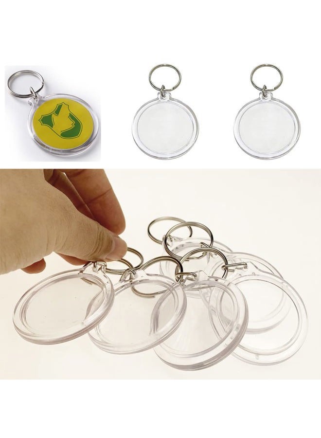 American Baby Company 25PCS Clear Round Acrylic Photo Keychains Round Blank Insert Photo Picture Frame Split Ring Keychain Snap In Round Photo Keychrings Wallet Friendly Key Ring for Women Men 1.4 x 1.4 Inch Inner Diameter  - Image 3