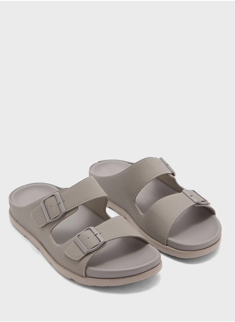 Robert Wood Buckle Strap Comfortline Sandals