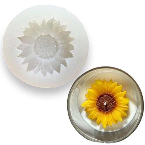 R Wellness Silicone Molds Sunflower Shape 3D for Candle Making Flower Bouquet Mold Soap Resin Art and Craft Chocolate Cake Candle Topper Mould Multicolor - Image 5
