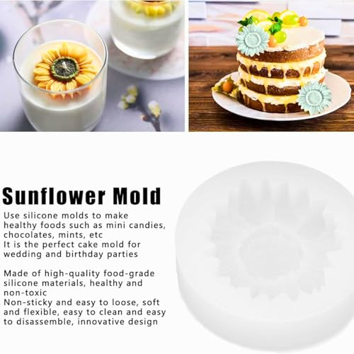 R Wellness Silicone Molds Sunflower Shape 3D for Candle Making Flower Bouquet Mold Soap Resin Art and Craft Chocolate Cake Candle Topper Mould Multicolor - Image 4