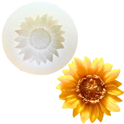 R Wellness Silicone Molds Sunflower Shape 3D for Candle Making Flower Bouquet Mold Soap Resin Art and Craft Chocolate Cake Candle Topper Mould Multicolor - Image 1