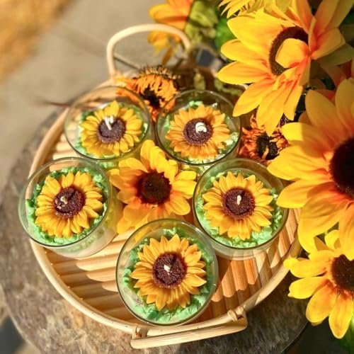 R Wellness Silicone Molds Sunflower Shape 3D for Candle Making Flower Bouquet Mold Soap Resin Art and Craft Chocolate Cake Candle Topper Mould Multicolor - Image 3