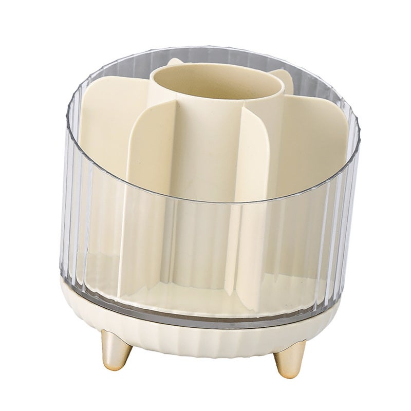 Rotating Pen Holder: 360 Degree Rotation Large Capacity Transparent Multi Compartment - Quick Access Easy Cleanse Pen Organizer for Student Office Home Desk Storage - Image 2