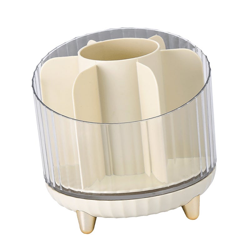 Rotating Pen Holder: 360 Degree Rotation Large Capacity Transparent Multi Compartment - Quick Access Easy Cleanse Pen Organizer for Student Office Home Desk Storage - Image 3