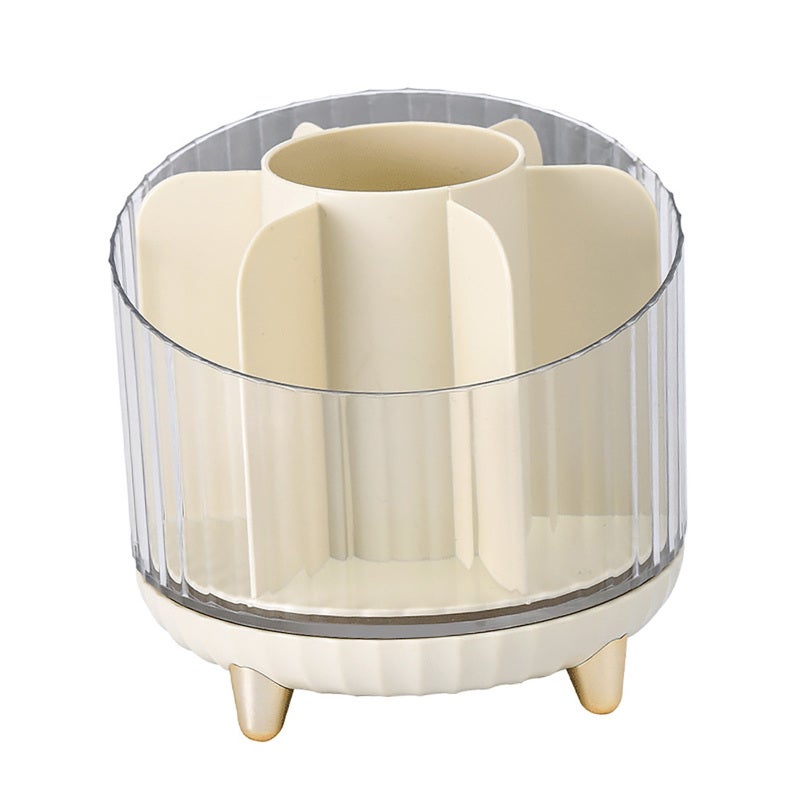 Rotating Pen Holder: 360 Degree Rotation Large Capacity Transparent Multi Compartment - Quick Access Easy Cleanse Pen Organizer for Student Office Home Desk Storage - Image 4