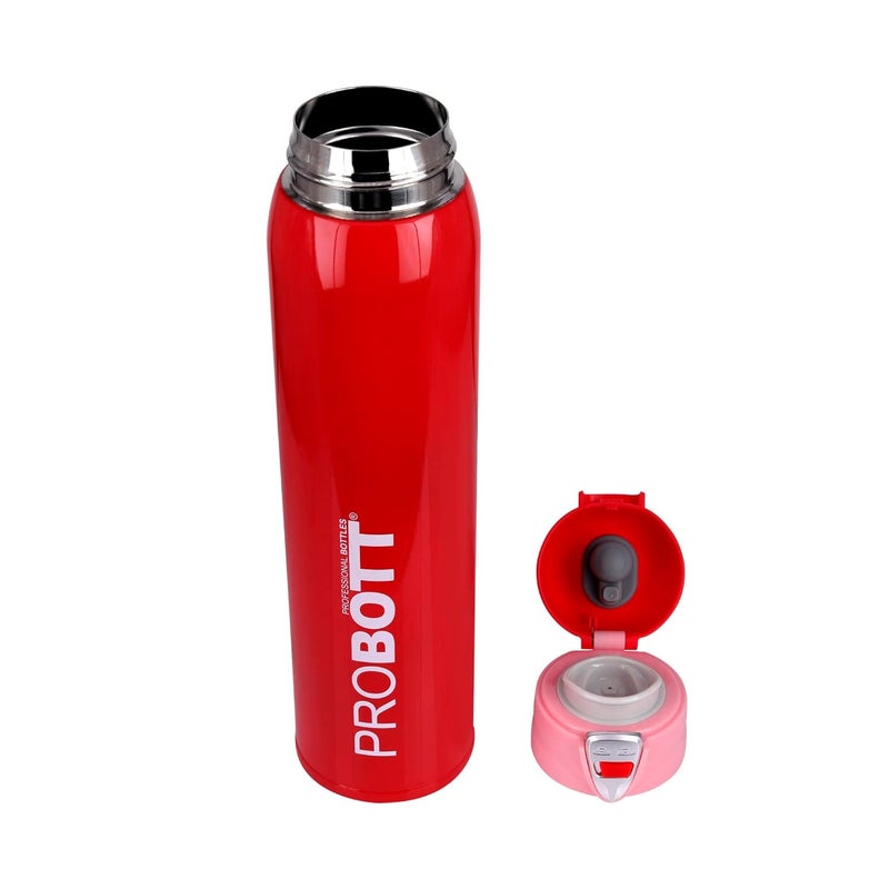 PROBOTT Thermosteel Vacuum Flask Hot & Cold Sports Bottle Each 750ml -Red (Pack of 2) - Image 3