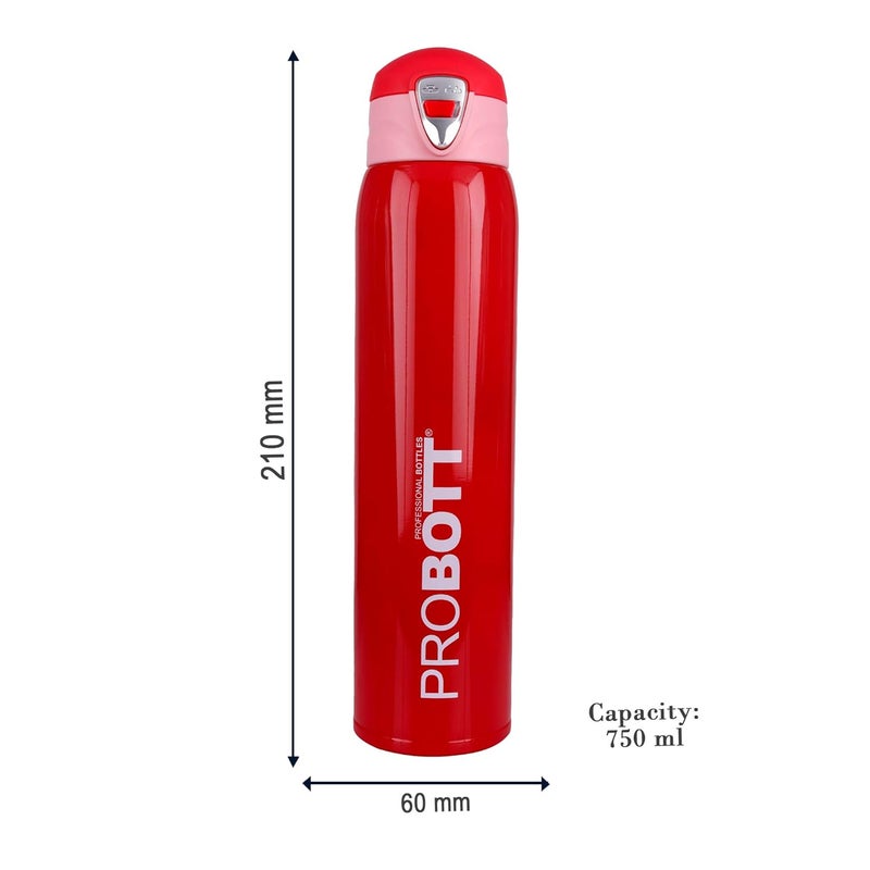 PROBOTT Thermosteel Vacuum Flask Hot & Cold Sports Bottle Each 750ml -Red (Pack of 2) - Image 4