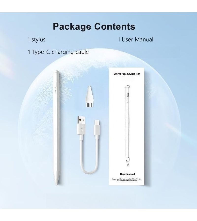 قلم عالي الدقة عالمي لشاشات الأجهزة اللوحية باللون الأبيض بدون رأس شحن USB عمر بطارية طويل متوافق مع أجهزة الآيباد والهواتف والأجهزة اللوحية وجميع أجهزة الشاشات التي تعمل باللمس - Image 3