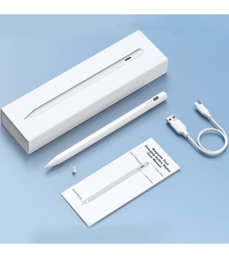قلم عالي الدقة عالمي لشاشات الأجهزة اللوحية باللون الأبيض بدون رأس شحن USB عمر بطارية طويل متوافق مع أجهزة الآيباد والهواتف والأجهزة اللوحية وجميع أجهزة الشاشات التي تعمل باللمس - Image 2