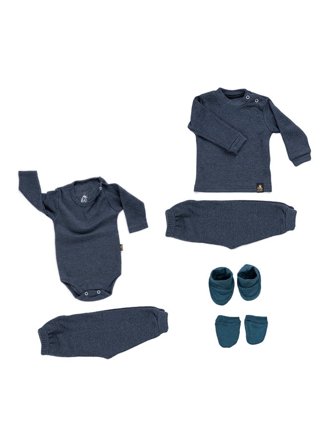 مجموعه بيبي ثيرمو 6 قطع 
2 بنطلون + سلوبت + توب + جوز لكلوك + جوز جوانتي