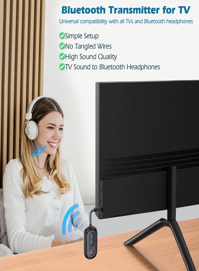 KAIY Airplane Bluetooth Adapter for Headphones, Bluetooth Transmitter for TV to Headphones, 3.5mm Car Adapter for Handsfree Call Music, Audio Receiver for Home Speaker, KAIY Wireless Transmitter Receiver - Image 3