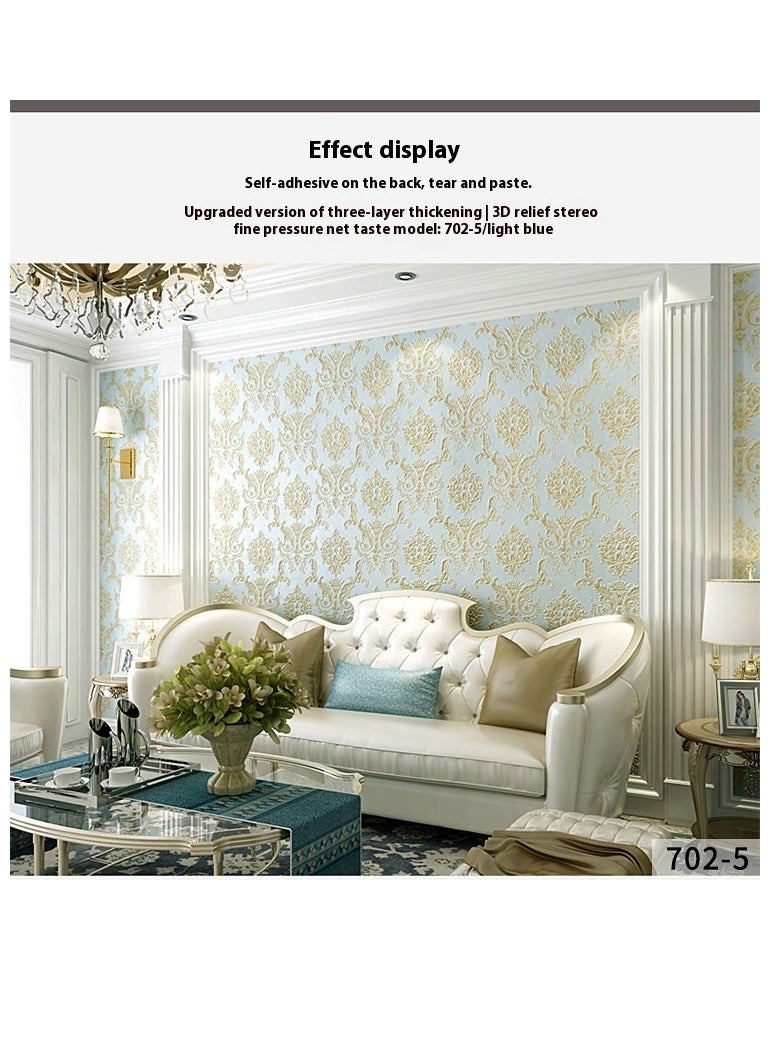 SISGL ورق جدران غير منسوج بنمط زهور داماسك 3D بارز ذاتي اللصق وقابل للإزالة ورق جدران سميك ورق جدران حماية بيئية لتزيين الجدران في غرفة النوم، غرفة المعيشة، المطبخ والحمام - Image 5