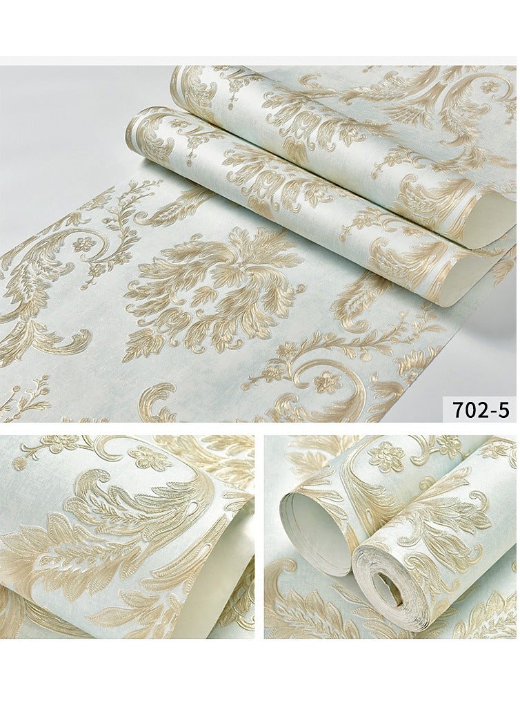 SISGL ورق جدران غير منسوج بنمط زهور داماسك 3D بارز ذاتي اللصق وقابل للإزالة ورق جدران سميك ورق جدران حماية بيئية لتزيين الجدران في غرفة النوم، غرفة المعيشة، المطبخ والحمام - Image 3