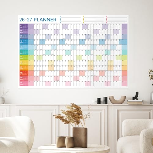 MaaIbok 20262027 Yearly Wall Calendar Calendar 20262027 Wall Calendar 12 Month July 2026 June 2027 231X 346 Open Full Year Calendar One Page Annual Year Calendar with Stickers Holidays - Image 3