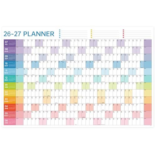 MaaIbok 20262027 Yearly Wall Calendar Calendar 20262027 Wall Calendar 12 Month July 2026 June 2027 231X 346 Open Full Year Calendar One Page Annual Year Calendar with Stickers Holidays - Image 1