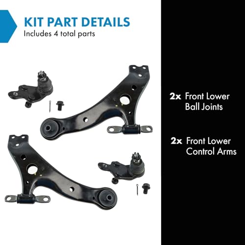 TRQ Front Lower Control Arm with Ball Joint Set Compatible with 2013-2018 Lexus ES300h 2007-2018 ES350 2005-2018 Toyota Avalon 2007-2017 Camry - Image 2