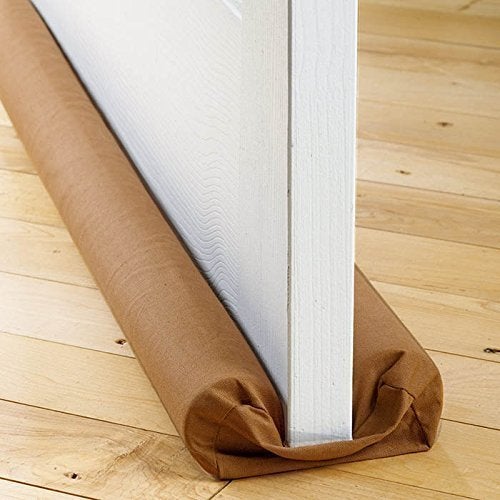 BLAPOXE BLAPOXE Special for Safety Twin Door Draft Guard Stop Unwanted Light and Stop Escaping of Cool Air from Air Conditioner SplitWindow Brown  - Image 2