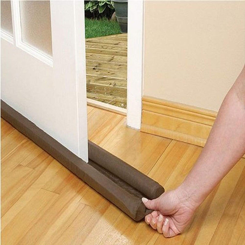 BLAPOXE BLAPOXE Special for Safety Twin Door Draft Guard Stop Unwanted Light and Stop Escaping of Cool Air from Air Conditioner SplitWindow Brown  - Image 4