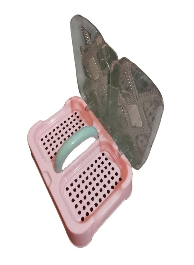 SBA PRIME Sbaprime Double Layer Soap Tray with Lid and Handle - Plastic Soap Case Box for Bathroom & Kitchen Use (Pack of 1) (Any One Color Will Be Sent You as Per Availability) - Image 3