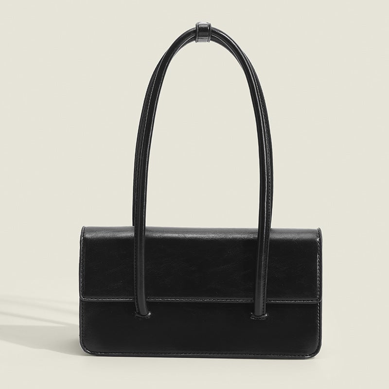Women'S Bag All-Match Simple Solid Color Portable Baguette Bag Fashionable Small Square Bag Underarm Shoulder Bag All-Match - Image 2