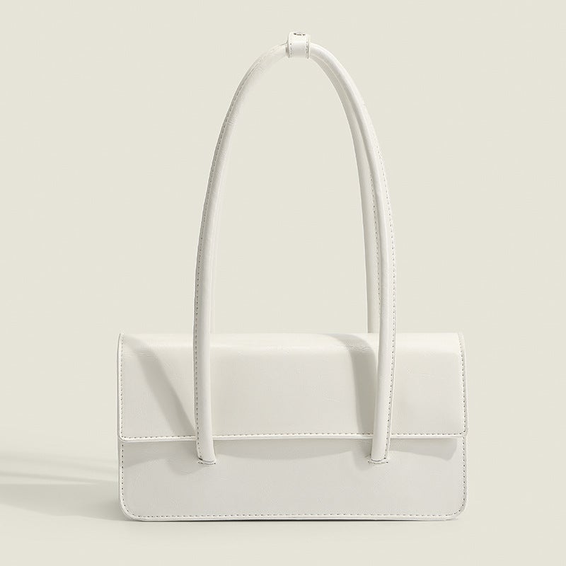 Women'S Bag All-Match Simple Solid Color Portable Baguette Bag Fashionable Small Square Bag Underarm Shoulder Bag All-Match - Image 4