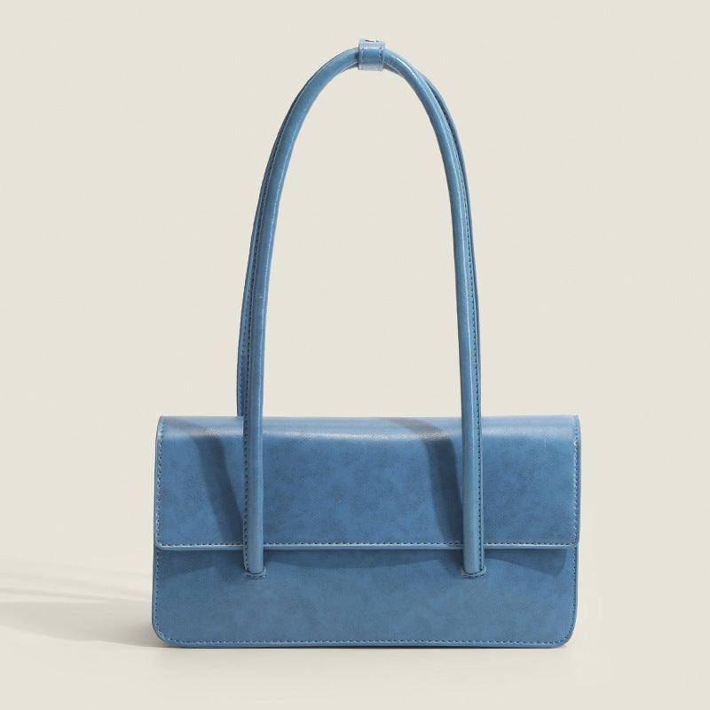 Women'S Bag All-Match Simple Solid Color Portable Baguette Bag Fashionable Small Square Bag Underarm Shoulder Bag All-Match - Image 5