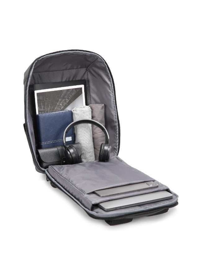 كينغسونز حقيبة لابتوب Kingsons مقاس 15.6 بوصة 🎒 لون رمادي داكن – مقاومة للماء 💧، حجرة رئيسية 🧩، جيب مبطن للابتوب 💻، جيب للـ iPad 📱، 5 جيوب إضافية للإكسسوارات 🔌، تصميم عملي مريح، مع حزام حقيبة السفر الخلفي 🧳 مثالية للطلاب، العمل والسفر ✈️ - Image 4