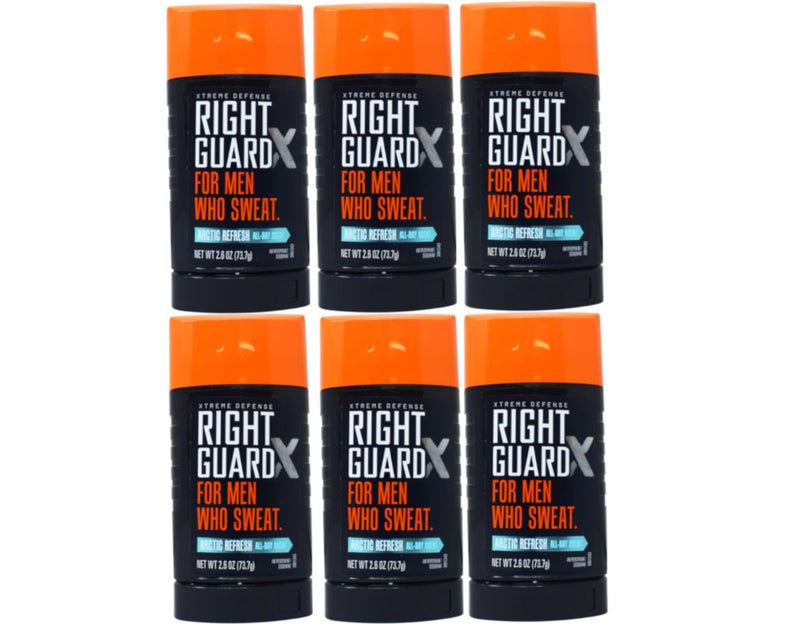 Right Guard Xtreme Defense Antiperspirant Deodorant Invisible Solid Stick Arctic Refresh 26 Ounce Pack of 6