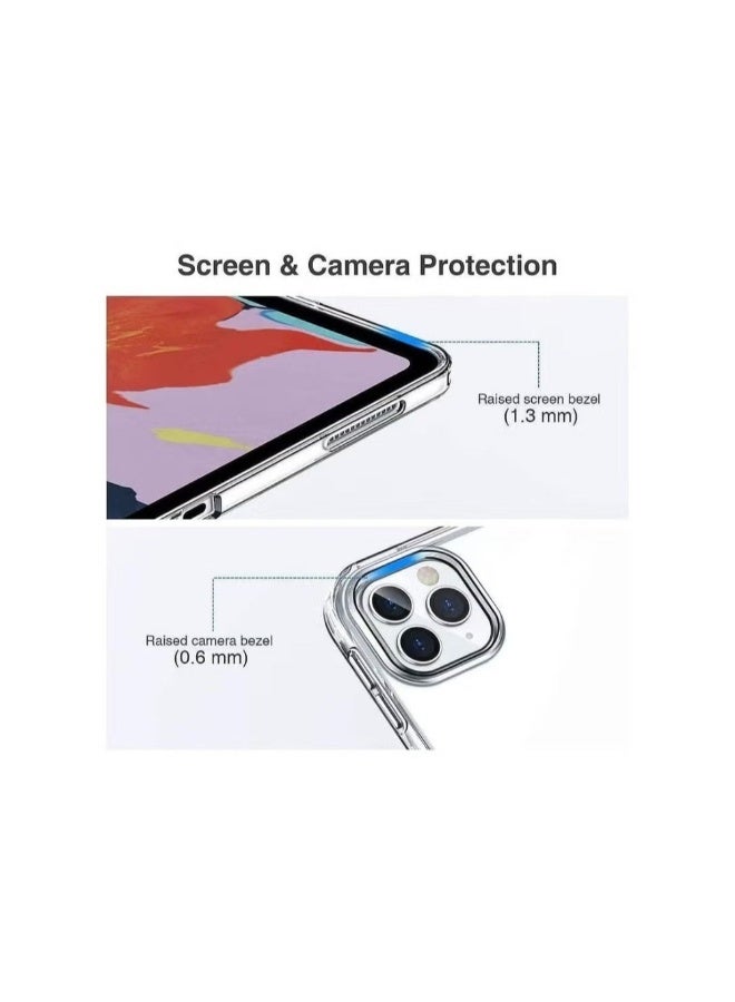 غطاء حماية شفاف من مادة TPU لجهاز iPad Pro مقاس 11 بوصة موديلات 2021، 2020، 2018، غطاء خلفي شفاف. - Image 3