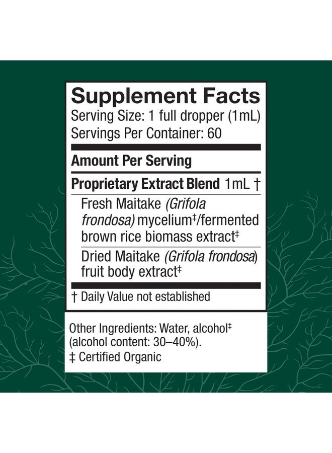 Host Defense Maitake Extract - Immune & Cellular Health Support - Herbal Supplement with Maitake Mushroom & Mushroom Mycelium - Liquid Supplement - 2 fl oz (60 Servings)* - Image 2