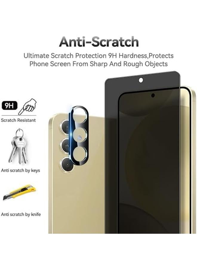 erorex 2 Plus 2 Pack 9H Tempered Glass Privacy Screen Protector For Samsung Galaxy S24 5G, With Installation Alignment Frame, Support Fingerprint Unlock, Anti Scratch, Anti Spy  - Image 3