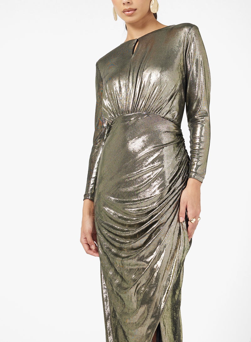 نمشي x فستان معدني بفتحة - Image 3