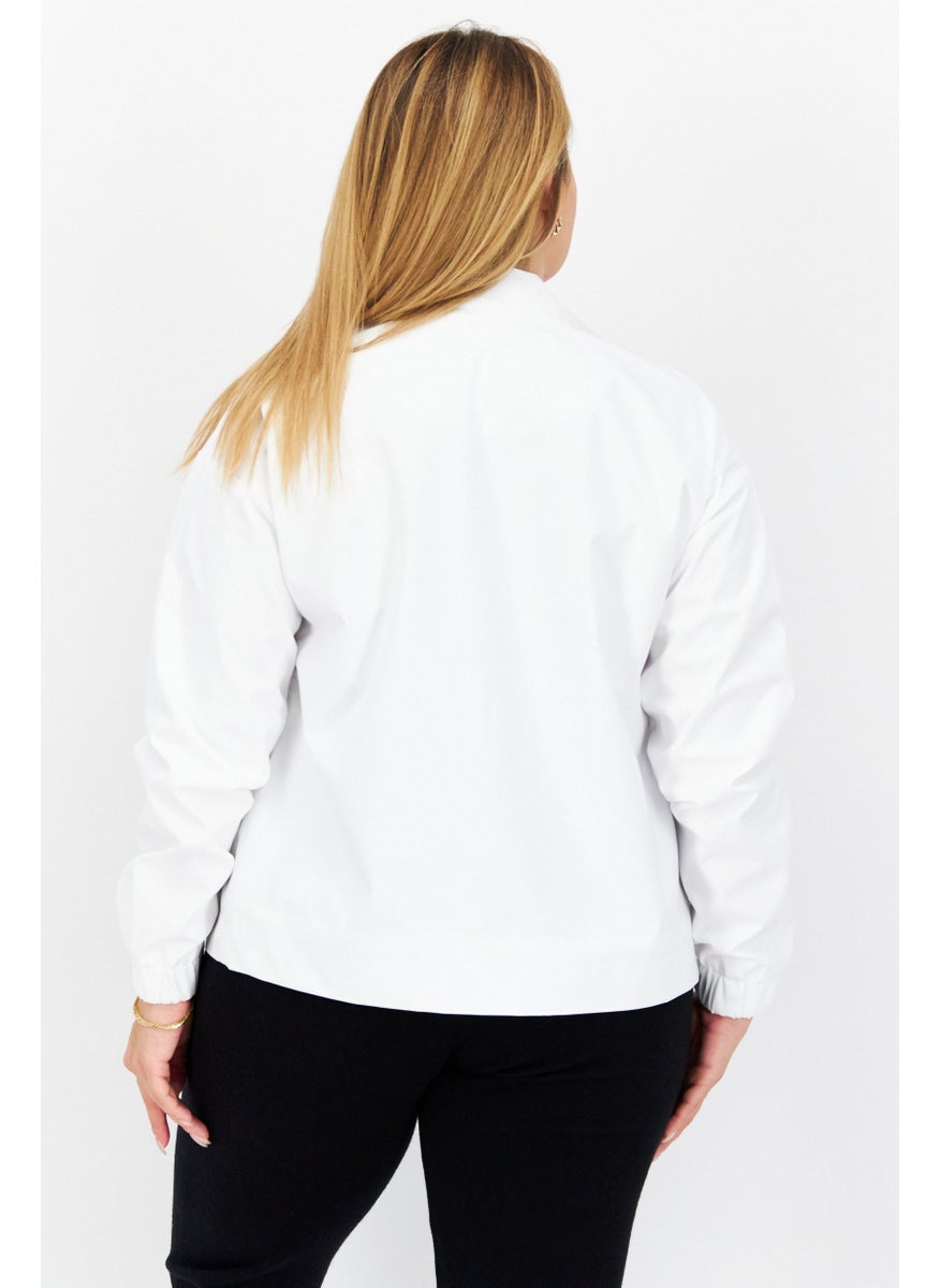 Lyle & Scott - Women Brand Logo Jacket Shirt, White - Image 1