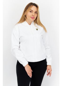 Women Brand Logo Jacket Shirt, White