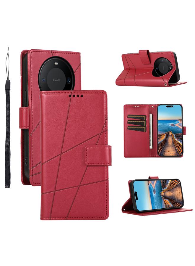 إيروريكس جراب لهاتف Huawei Mate 60 مصنوع من جلد البولي يوريثان الأصلي ومزخرف بخطوط منقوش - Image 1