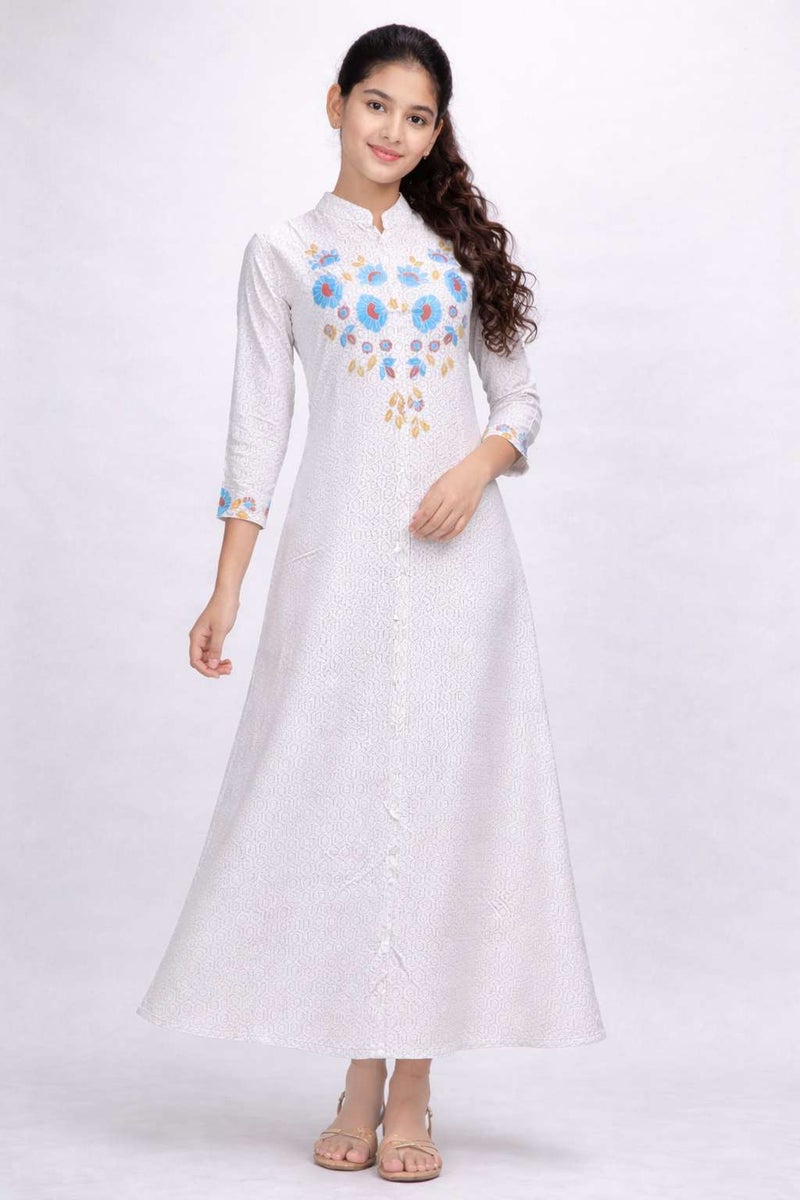 HANA & SARA Unique Long Girls Trendy Printed Arabic Jalabiya - Image 4