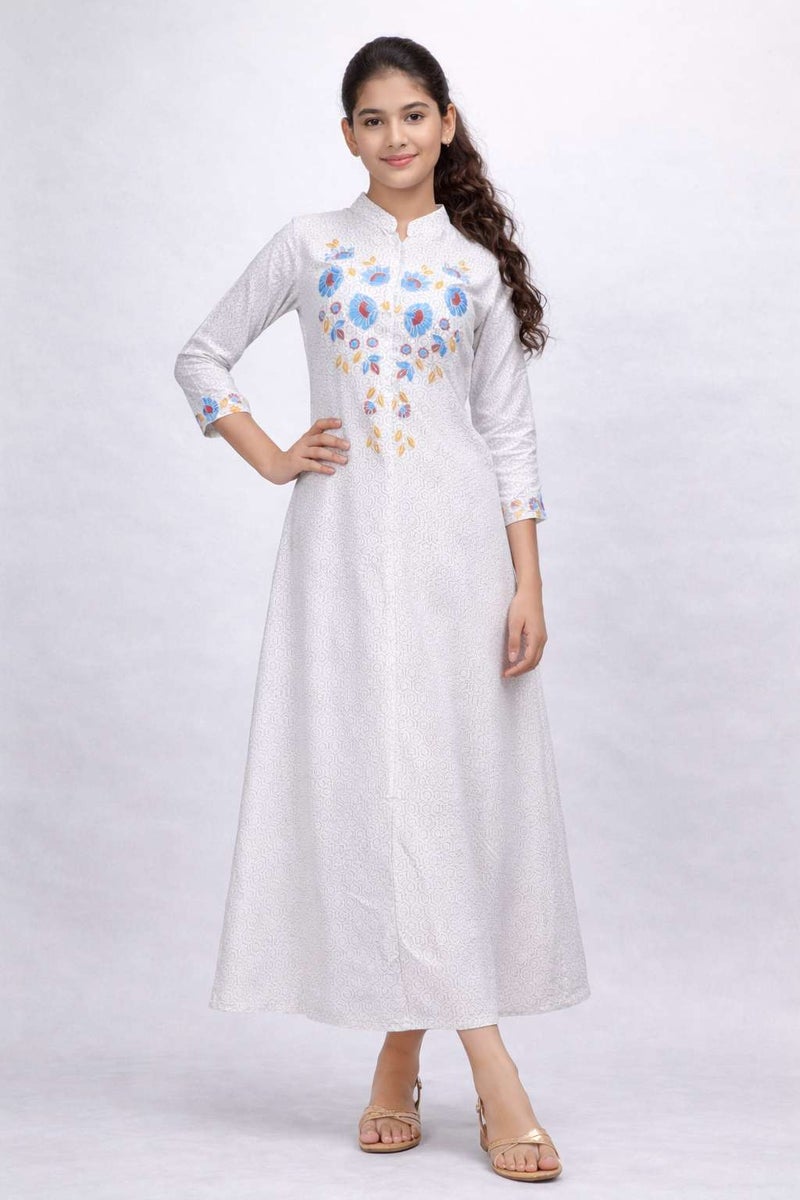 HANA & SARA Unique Long Girls Trendy Printed Arabic Jalabiya - Image 1