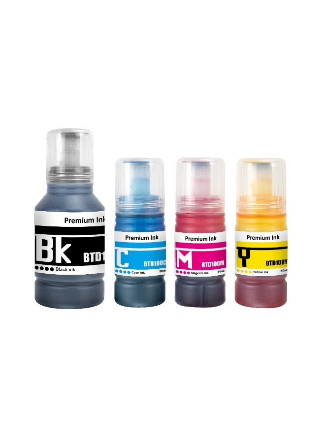 NexNova® 4-Pack BTD100 refill ink Comptible with Brother T Series DCP-T230 T238 T430W T435W DT436W T439W T530DW T536DW T730DW DCP-T735DW T830DW DCP-T835DW MFC-T930DW (4, Black Cyan Magenta Yellow) - Image 1