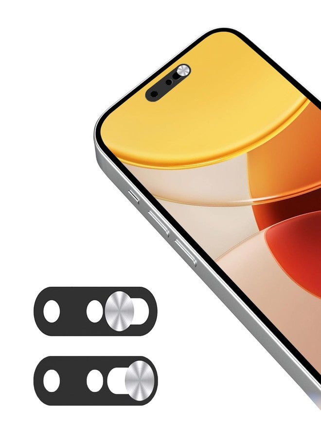 EYSOFT Phone Webcam Cover,Updated Front Camera Cover Compatible for iPhone 15/15 Plus/15 Pro/15 Pro Max/16/16Plus/16 Pro/16 Pro Max,Protect Privacy and Security,Not Affect Face ID, 2 Pack-Silver - Image 1