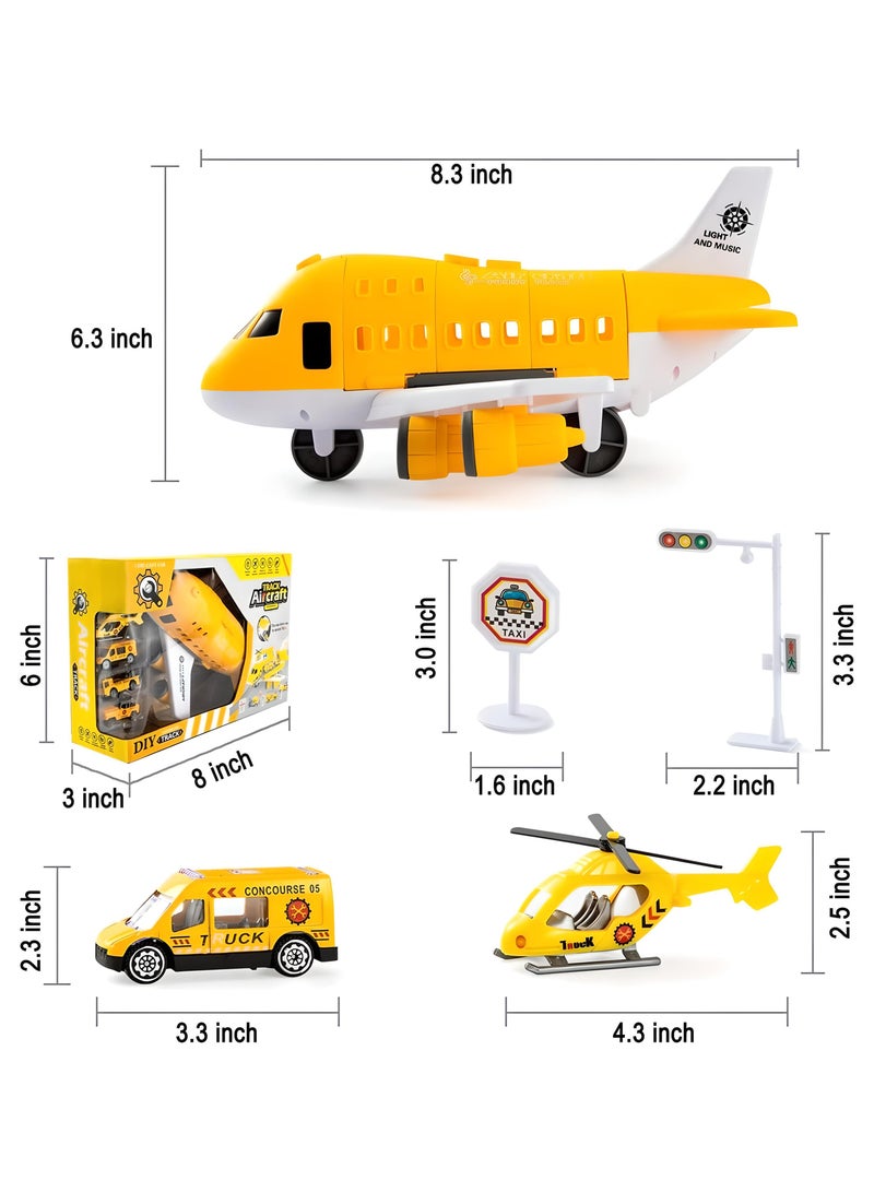 SARAOONT Cargo Plane Toy Play Set for Kids - Includes Cars - Diecast Aircraft - Transport and Cargo Carrier - Yellow Airplane Toy for Endless Fun - Image 3