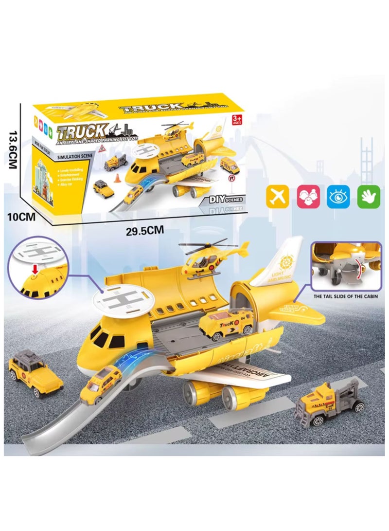 SARAOONT Cargo Plane Toy Play Set for Kids - Includes Cars - Diecast Aircraft - Transport and Cargo Carrier - Yellow Airplane Toy for Endless Fun - Image 4